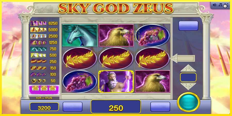 Riktiga pengar med en spelautomat Sky God Zeus 3x3, bild 3