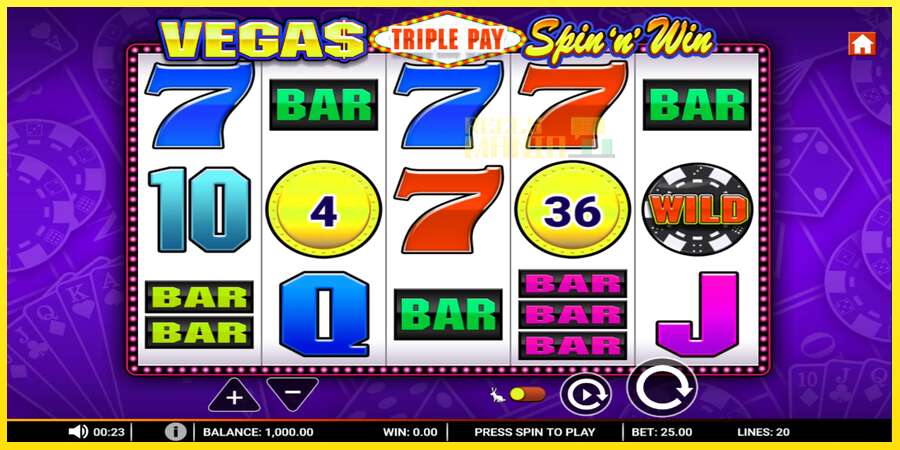 Riktiga pengar med en spelautomat Vegas Triple Pay Spin n Win, bild 1