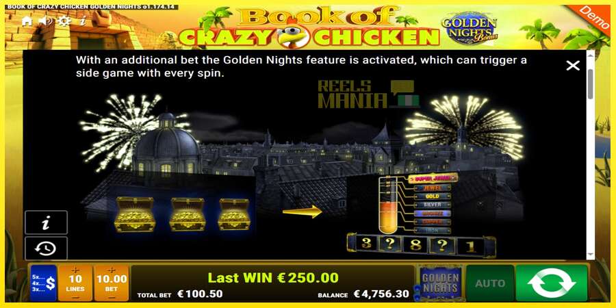 Riktiga pengar med en spelautomat Book of Crazy Chicken Golden Nights, bild 6