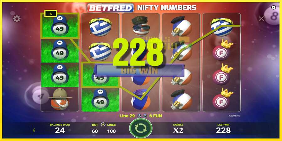 Riktiga pengar med en spelautomat Betfred Nifty Numbers, bild 4