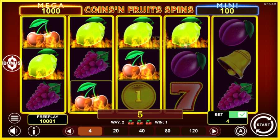 Riktiga pengar med en spelautomat Coinsn Fruits Spins, bild 3