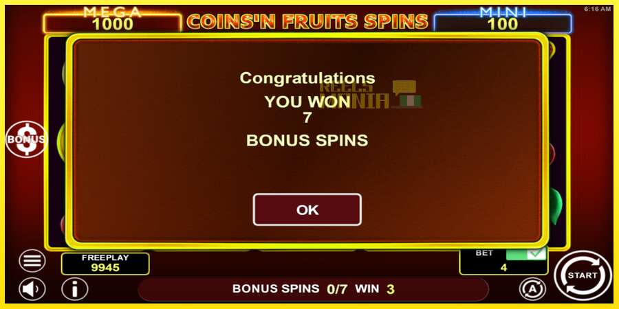 Riktiga pengar med en spelautomat Coinsn Fruits Spins, bild 4