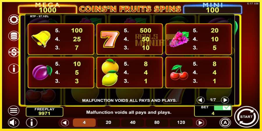 Riktiga pengar med en spelautomat Coinsn Fruits Spins, bild 5