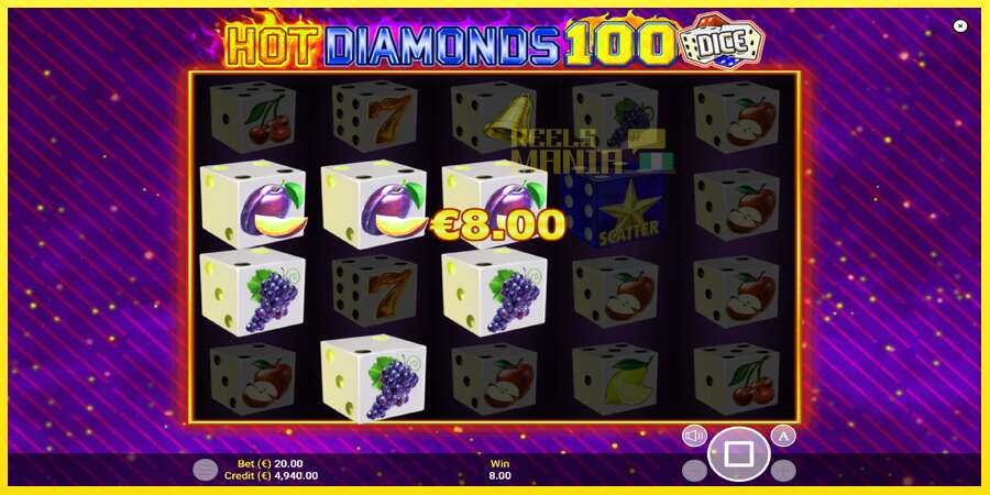 Riktiga pengar med en spelautomat Hot Diamonds 100 Dice, bild 2