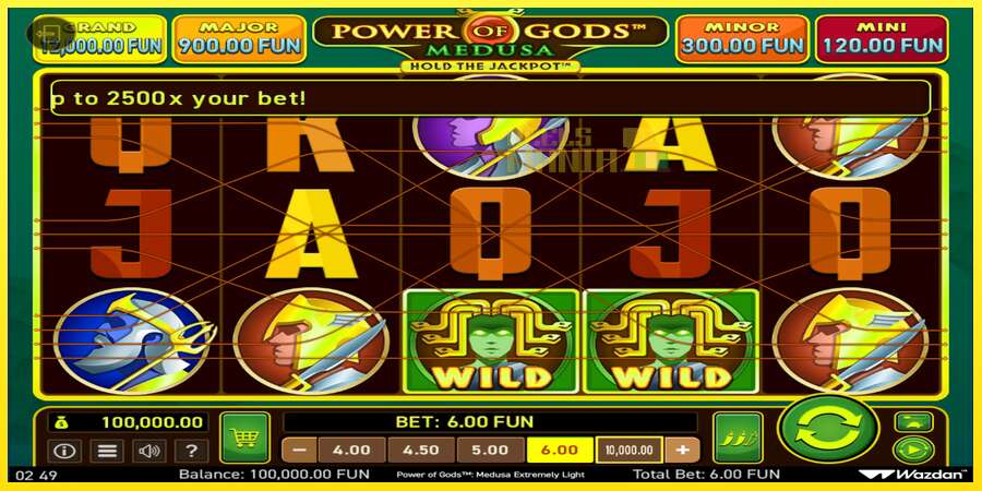 Riktiga pengar med en spelautomat Power of Gods: Medusa Extremely Light, bild 2