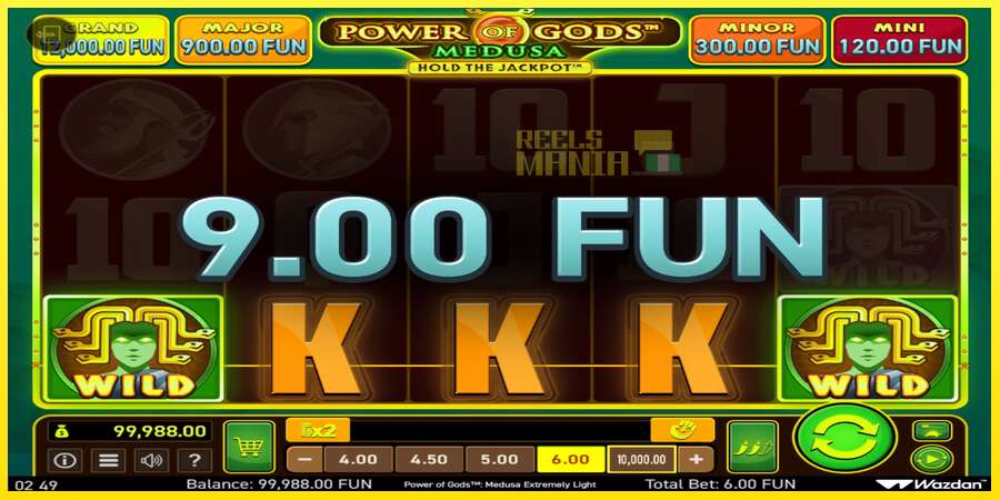 Riktiga pengar med en spelautomat Power of Gods: Medusa Extremely Light, bild 3