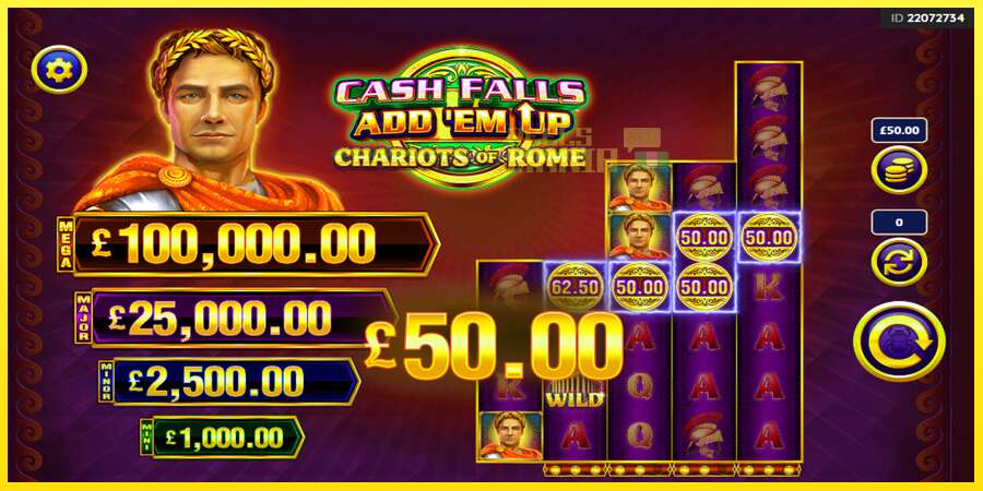 Riktiga pengar med en spelautomat Cash Falls: Add Em Up Chariots of Rome, bild 3