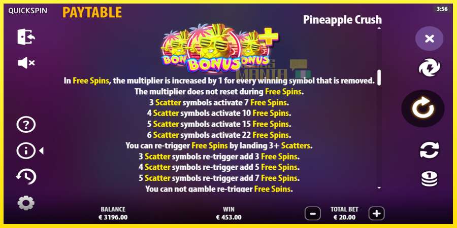 Riktiga pengar med en spelautomat Pineapple Crush, bild 6