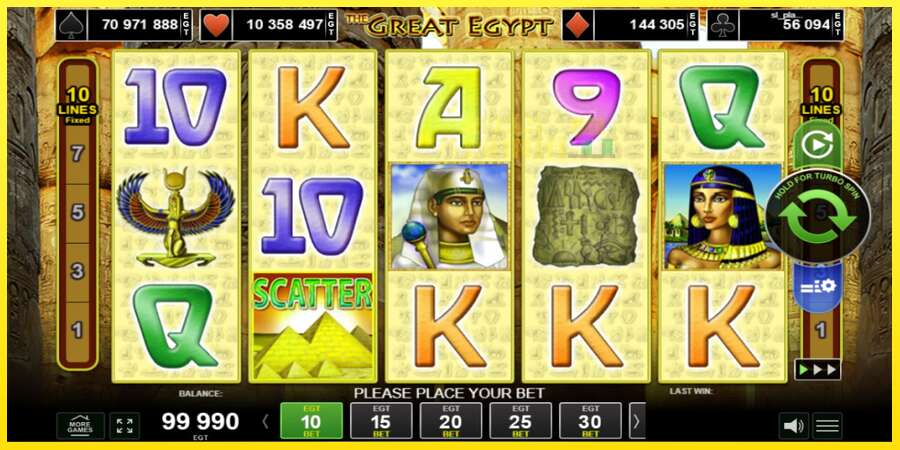 Riktiga pengar med en spelautomat The Great Egypt, bild 1