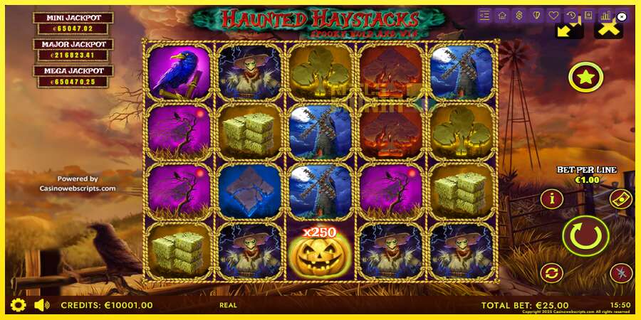 Riktiga pengar med en spelautomat Haunted Haystacks - Spooky Hold and Win, bild 2