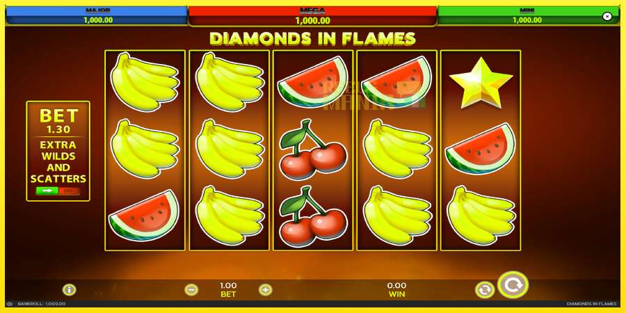 Riktiga pengar med en spelautomat Diamonds in Flames, bild 2