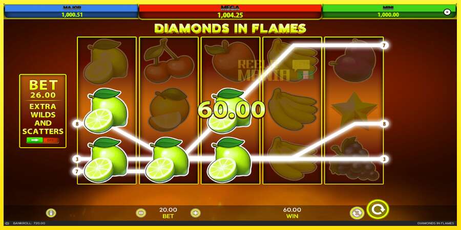 Riktiga pengar med en spelautomat Diamonds in Flames, bild 3