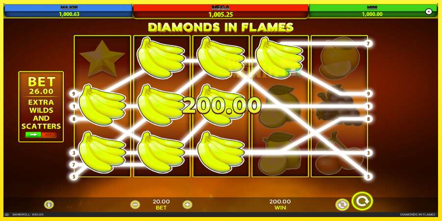 Riktiga pengar med en spelautomat Diamonds in Flames, bild 4