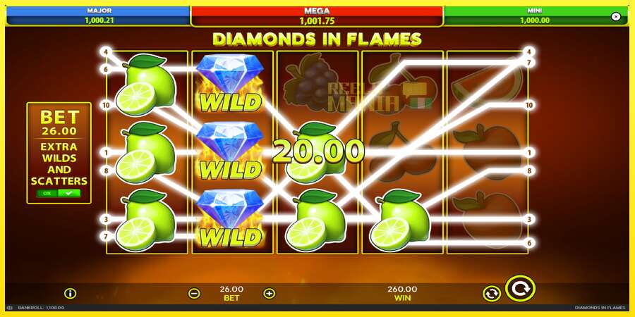 Riktiga pengar med en spelautomat Diamonds in Flames, bild 6