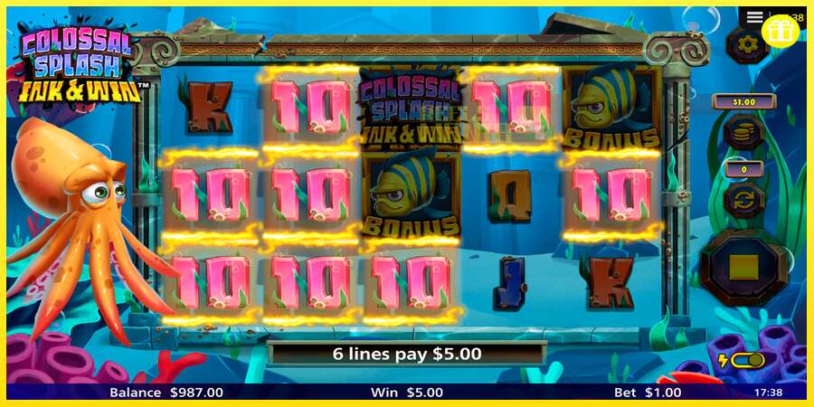 Riktiga pengar med en spelautomat Colossal Splash Ink & Win, bild 2