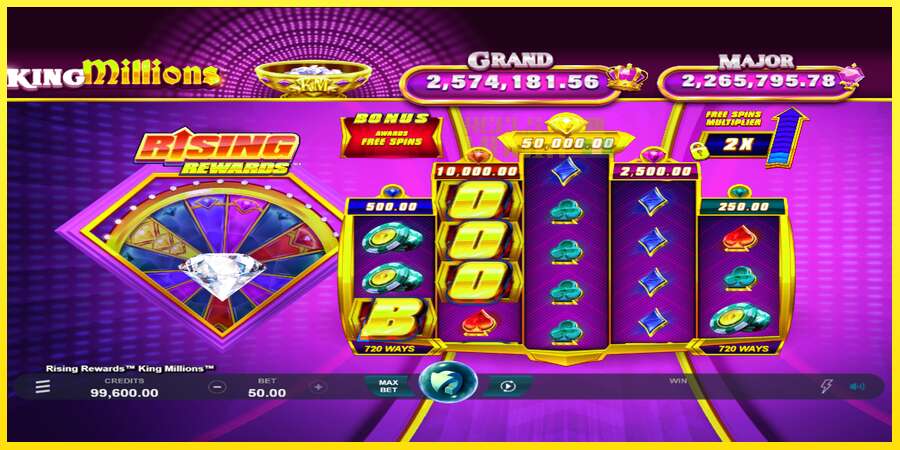 Riktiga pengar med en spelautomat Rising Rewards King Millions, bild 1