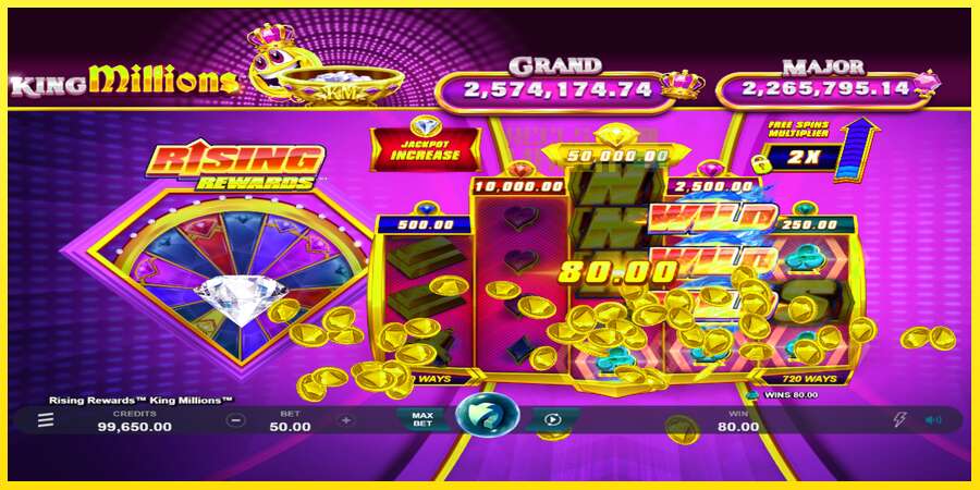 Riktiga pengar med en spelautomat Rising Rewards King Millions, bild 2