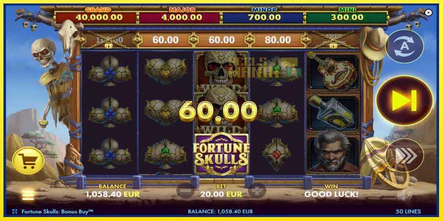 Riktiga pengar med en spelautomat Fortune Skulls Bonus Buy, bild 3