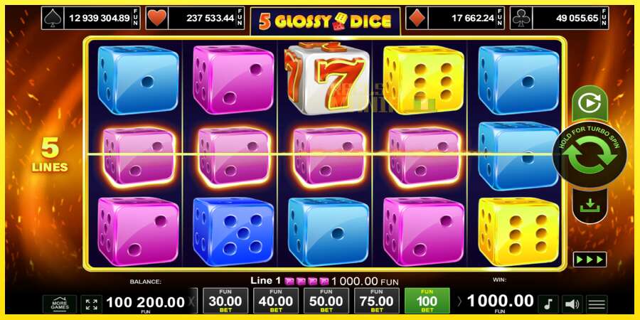 Riktiga pengar med en spelautomat 5 Glossy Dice, bild 3