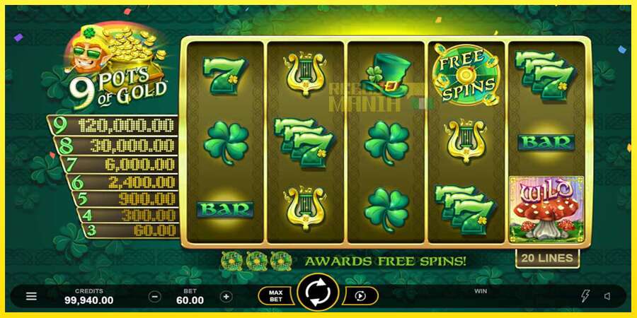 Riktiga pengar med en spelautomat 9 Pots of Gold Land & Win, bild 2