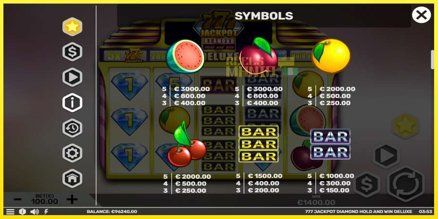 Riktiga pengar med en spelautomat 777 Jackpot Diamond Hold and Win Deluxe, bild 6