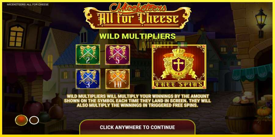 Riktiga pengar med en spelautomat Miceketeers: All for Cheese, bild 1