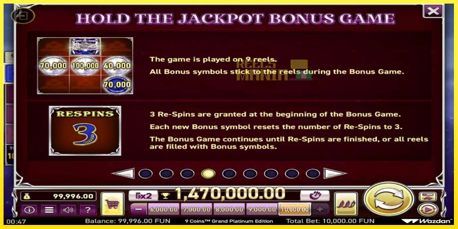 Riktiga pengar med en spelautomat 9 Coins Grand Platinum Edition Score The Jackpot, bild 4