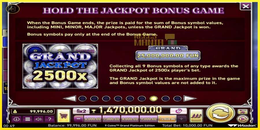 Riktiga pengar med en spelautomat 9 Coins Grand Platinum Edition Score The Jackpot, bild 6