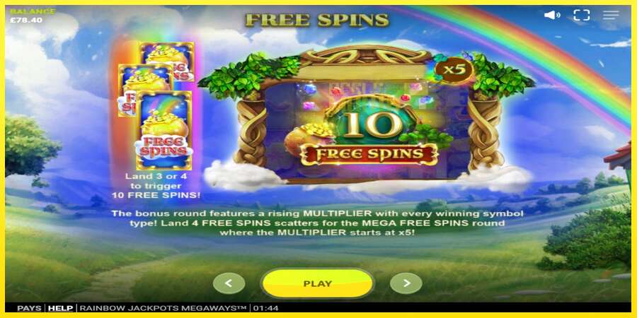 Riktiga pengar med en spelautomat Rainbow Jackpots Megaways, bild 6