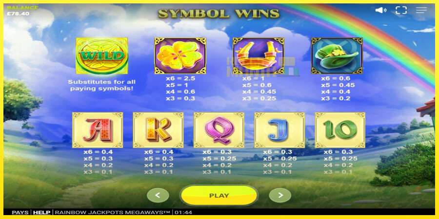 Riktiga pengar med en spelautomat Rainbow Jackpots Megaways, bild 7