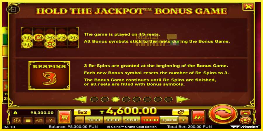 Riktiga pengar med en spelautomat 15 Coins Grand Gold Edition Score The Jackpot, bild 5