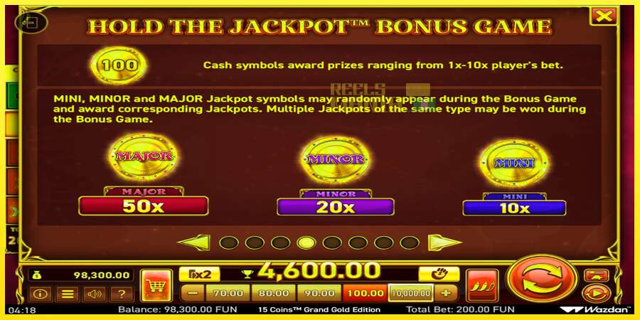 Riktiga pengar med en spelautomat 15 Coins Grand Gold Edition Score The Jackpot, bild 6