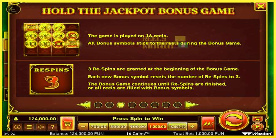 Riktiga pengar med en spelautomat 16 Coins Score The Jackpot, bild 5