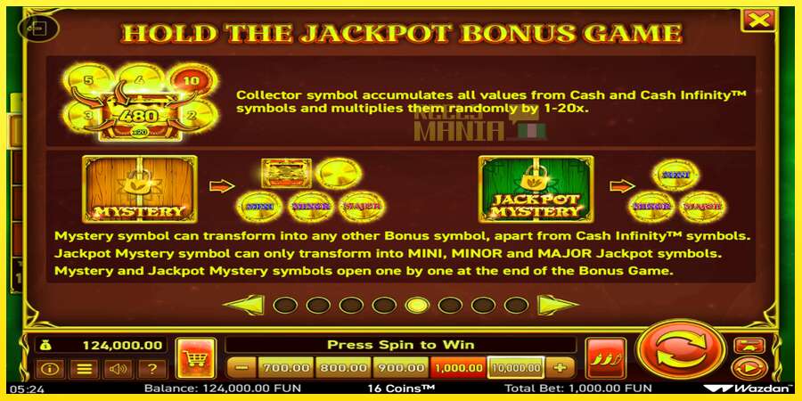 Riktiga pengar med en spelautomat 16 Coins Score The Jackpot, bild 6