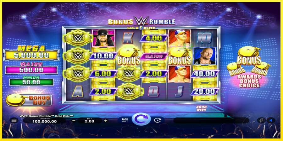 Riktiga pengar med en spelautomat WWE Bonus Rumble Gold Blitz, bild 1