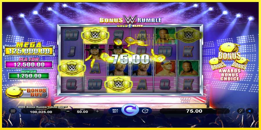 Riktiga pengar med en spelautomat WWE Bonus Rumble Gold Blitz, bild 2