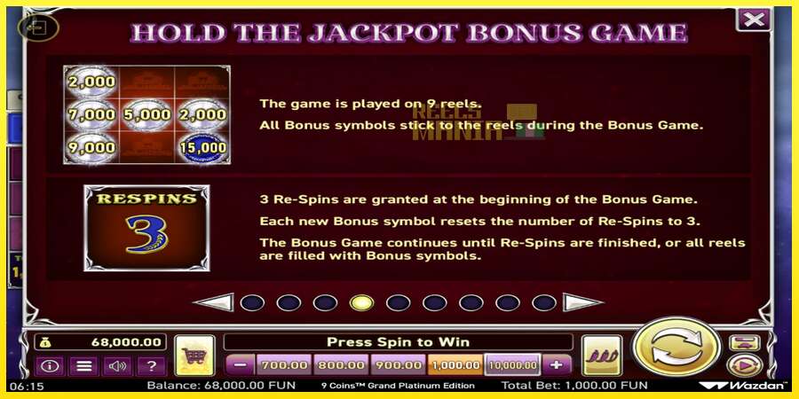 Riktiga pengar med en spelautomat 9 Coins Grand Diamond Edition Score The Jackpot, bild 6