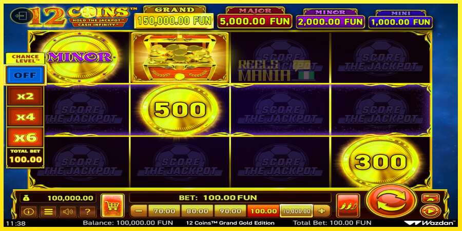 Riktiga pengar med en spelautomat 12 Coins Grand Gold Edition Score The Jackpot, bild 2