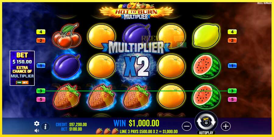 Riktiga pengar med en spelautomat Hot to Burn Multiplier, bild 4