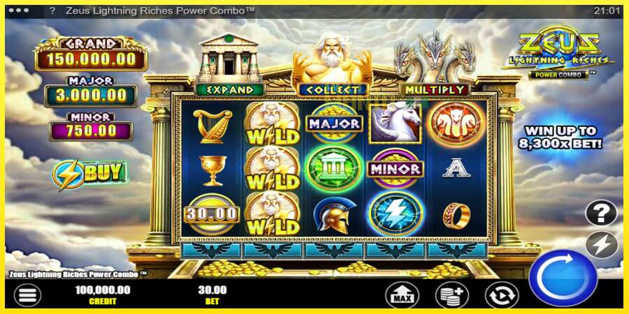 Riktiga pengar med en spelautomat Zeus Lightning Riches Power Combo, bild 2