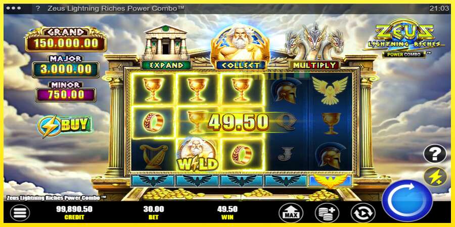 Riktiga pengar med en spelautomat Zeus Lightning Riches Power Combo, bild 4