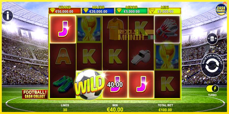 Riktiga pengar med en spelautomat Football Cash Collect PowerPlay Jackpot, bild 3