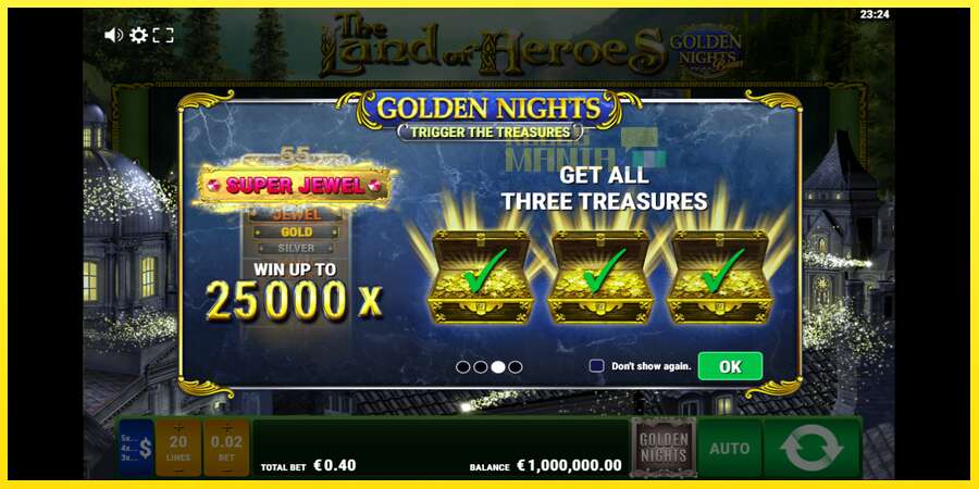 Riktiga pengar med en spelautomat The Land of Heroes Golden Nights, bild 1