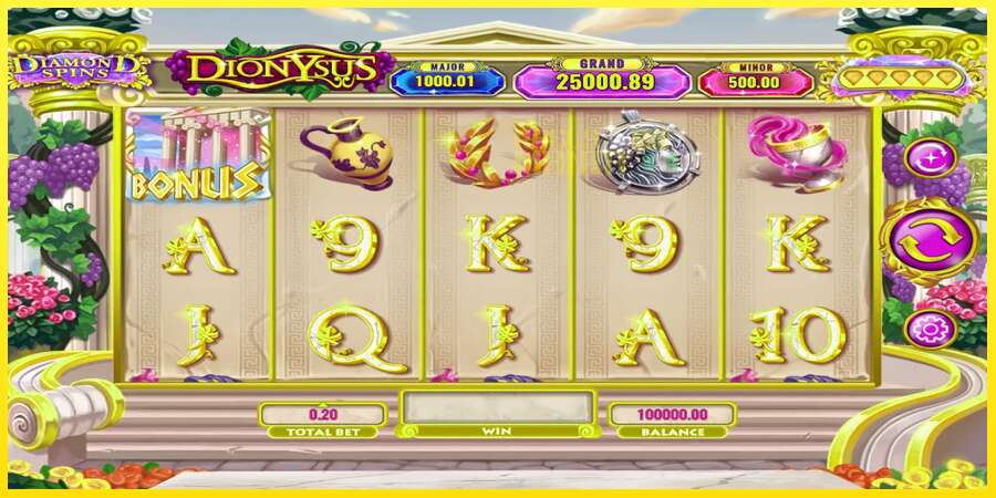 Riktiga pengar med en spelautomat Diamond Spins Dionysus, bild 1