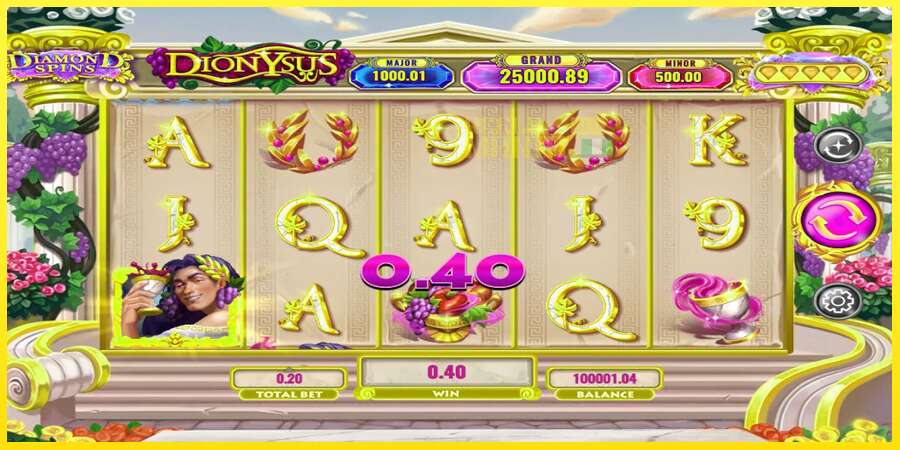 Riktiga pengar med en spelautomat Diamond Spins Dionysus, bild 3