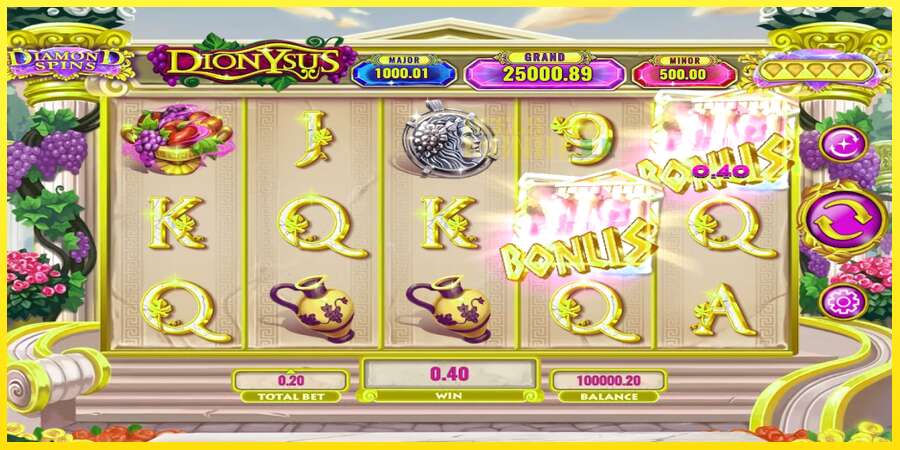 Riktiga pengar med en spelautomat Diamond Spins Dionysus, bild 4