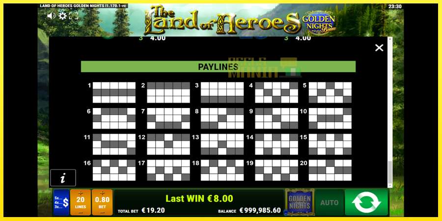 Riktiga pengar med en spelautomat The Land of Heroes Golden Nights, bild 7