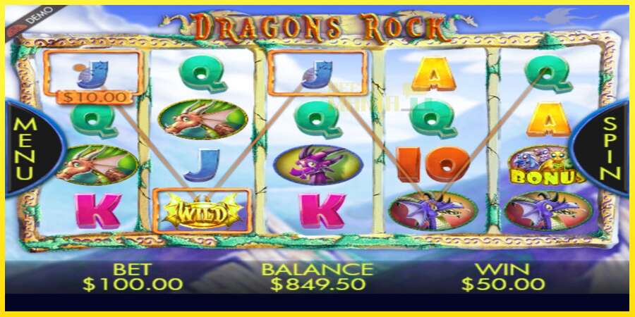 Riktiga pengar med en spelautomat Dragons Rock, bild 3