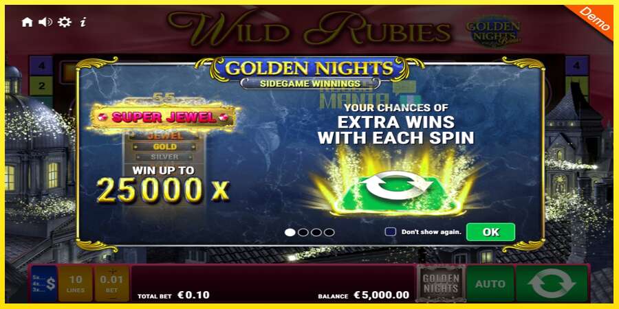 Riktiga pengar med en spelautomat Wild Rubies Golden Nights, bild 1