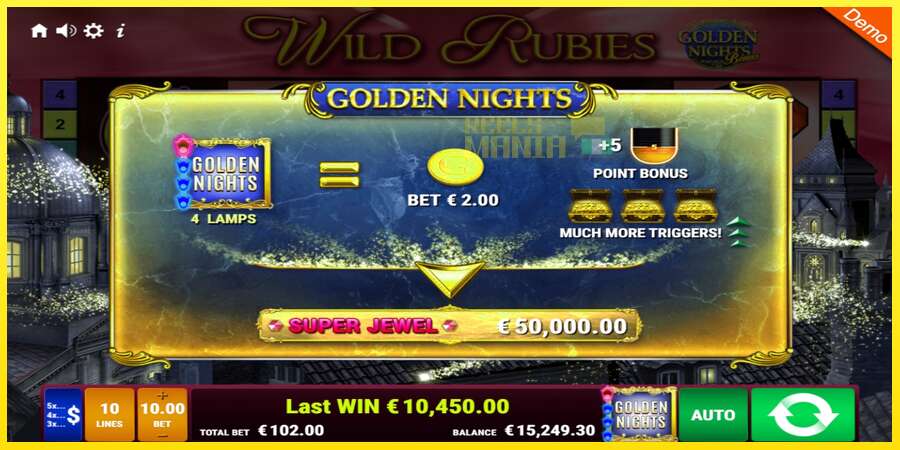 Riktiga pengar med en spelautomat Wild Rubies Golden Nights, bild 5